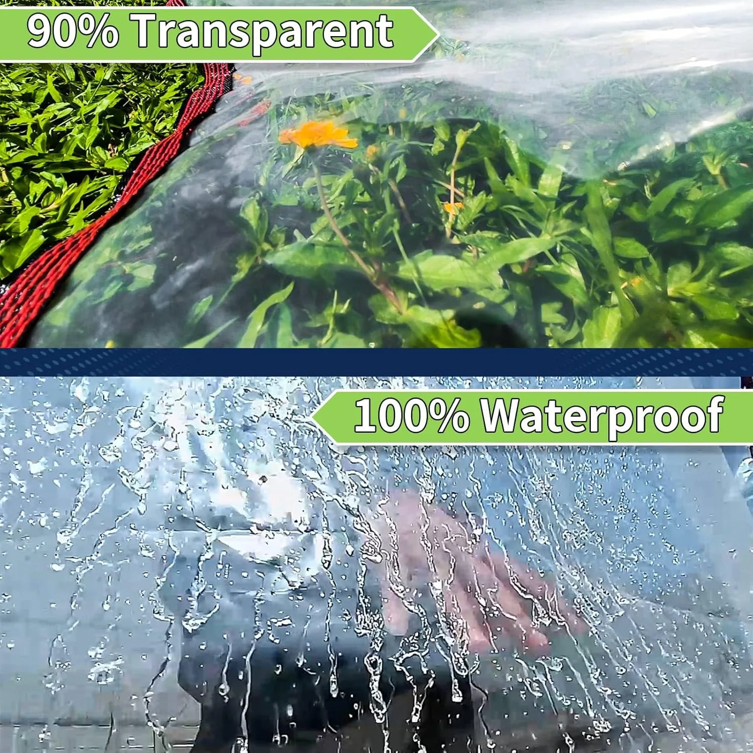 Clear Tarp 10 x 10 FT Medium Duty Waterproof New Material Tarp Cover, Grommet Every 20 Inches, for Plant, Garden, Chicken Coop, Patio