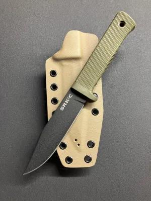 Cold Steel SRK Compact in SK5 w/ OD Green Handle   FDE/Wolf Gray Custom Sheath
