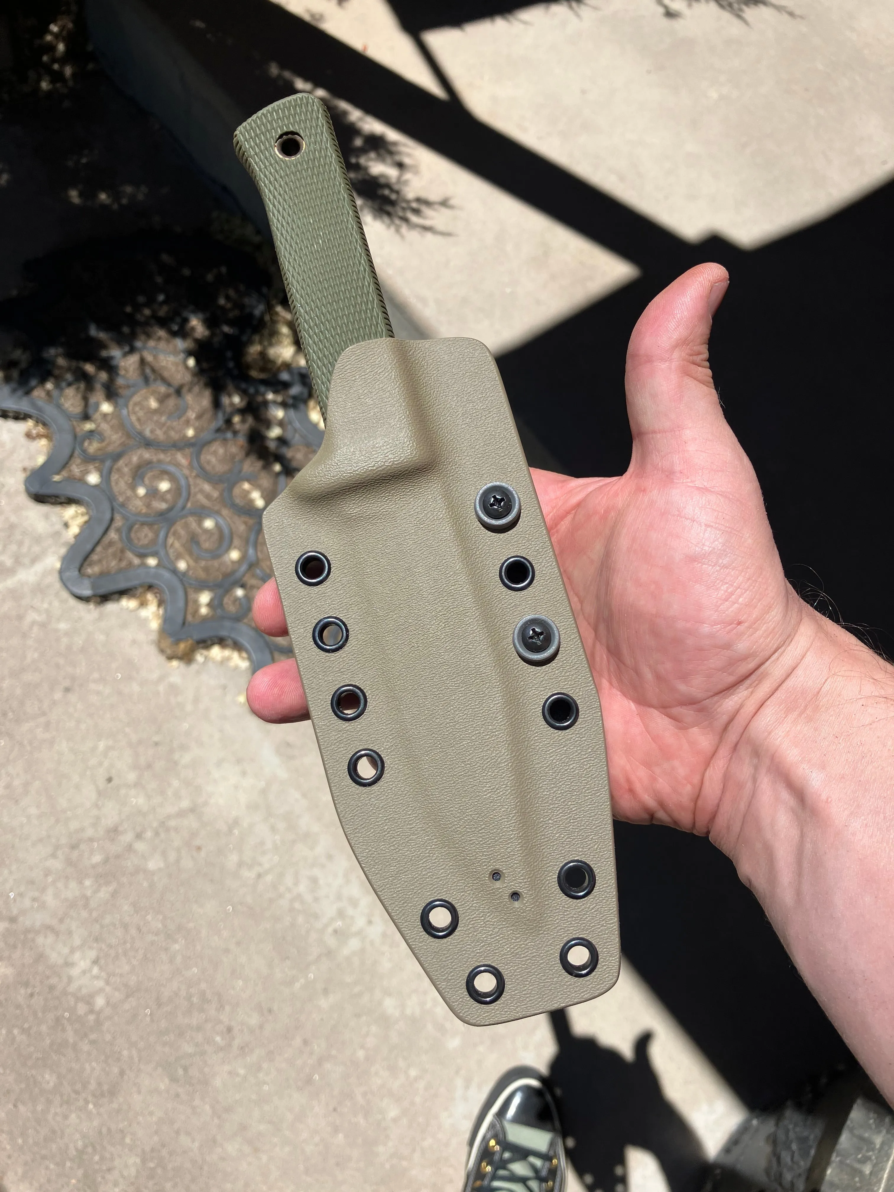 Cold Steel SRK Compact in SK5 w/ OD Green Handle   FDE/Wolf Gray Custom Sheath