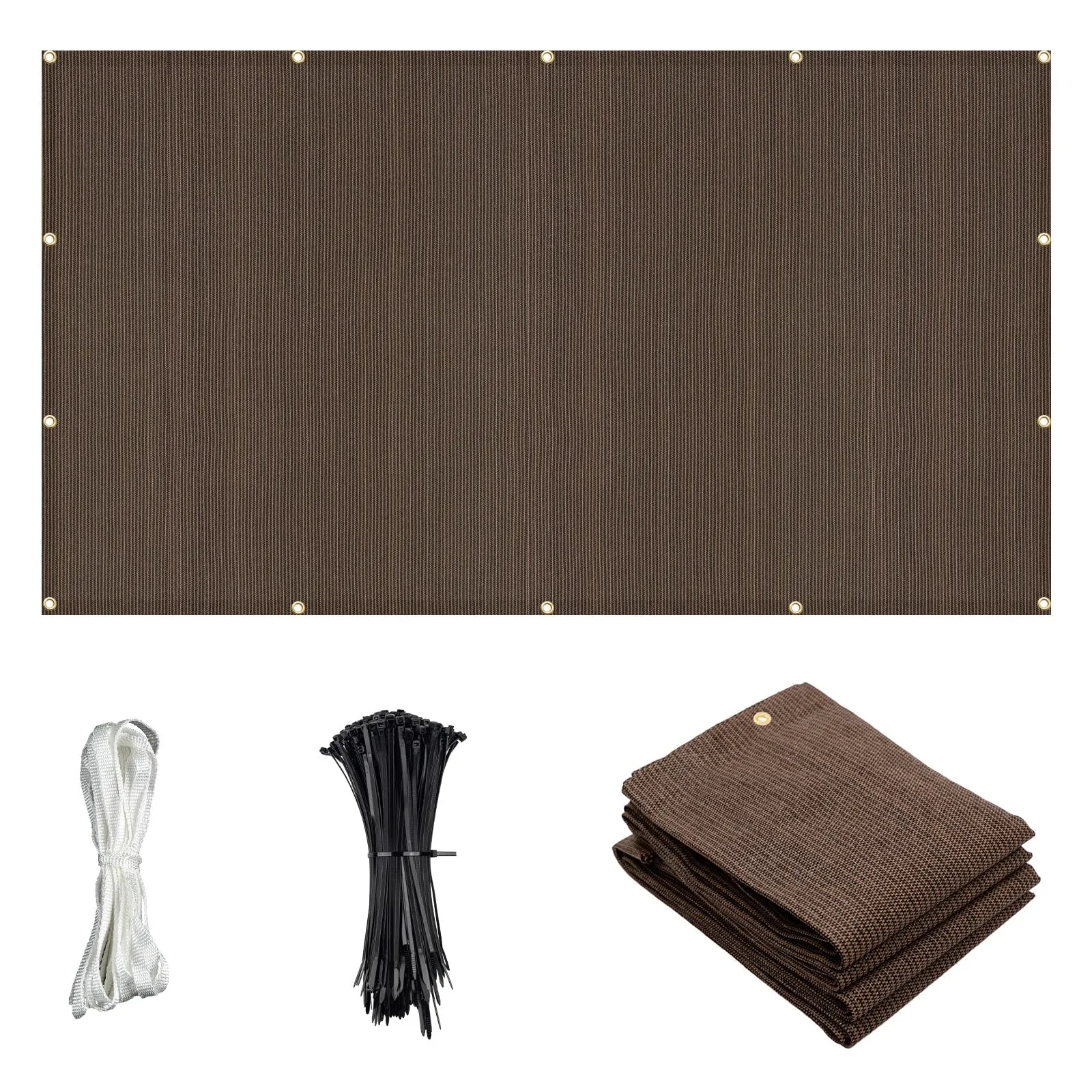 Cool Area Sun Shade Cloth with Grommets 10×15 FT Shade Panel Shade Tarp Screen Fabic for Outdoor Patio Pergola Cover Deck Garden, Brown (Customized)