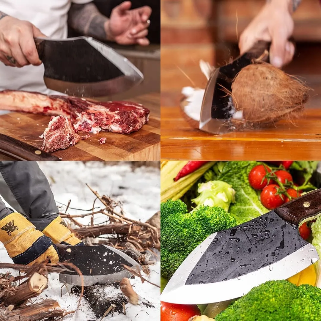 COOLINA The Real Duo Lixy & Promaja High Carbon Steel Knife Set | Versatile Handmade Knives for Chopping & Dicing, Full Tang, Ergonomic Handles | Perfect for BBQ & Grill