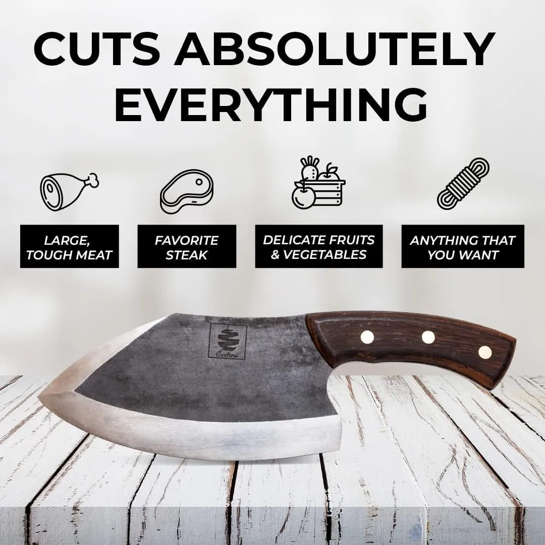 COOLINA The Real Duo Lixy & Promaja High Carbon Steel Knife Set | Versatile Handmade Knives for Chopping & Dicing, Full Tang, Ergonomic Handles | Perfect for BBQ & Grill