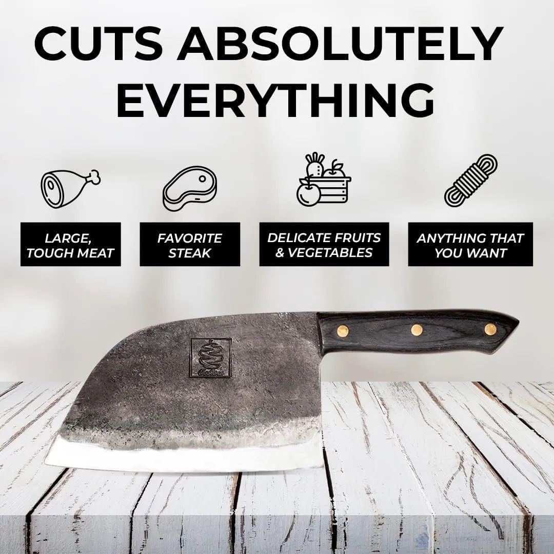 COOLINA The Real Duo Lixy & Promaja High Carbon Steel Knife Set | Versatile Handmade Knives for Chopping & Dicing, Full Tang, Ergonomic Handles | Perfect for BBQ & Grill