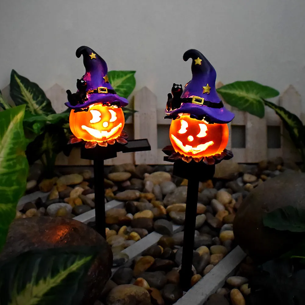 Creative Solar Outdoor Garden Halloween Pumpkin Lantern Resin Handicrafts