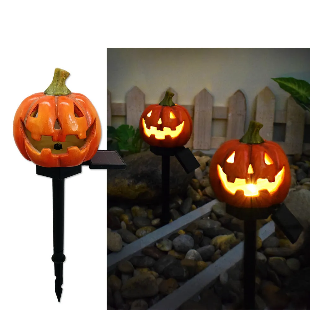 Creative Solar Outdoor Garden Halloween Pumpkin Lantern Resin Handicrafts