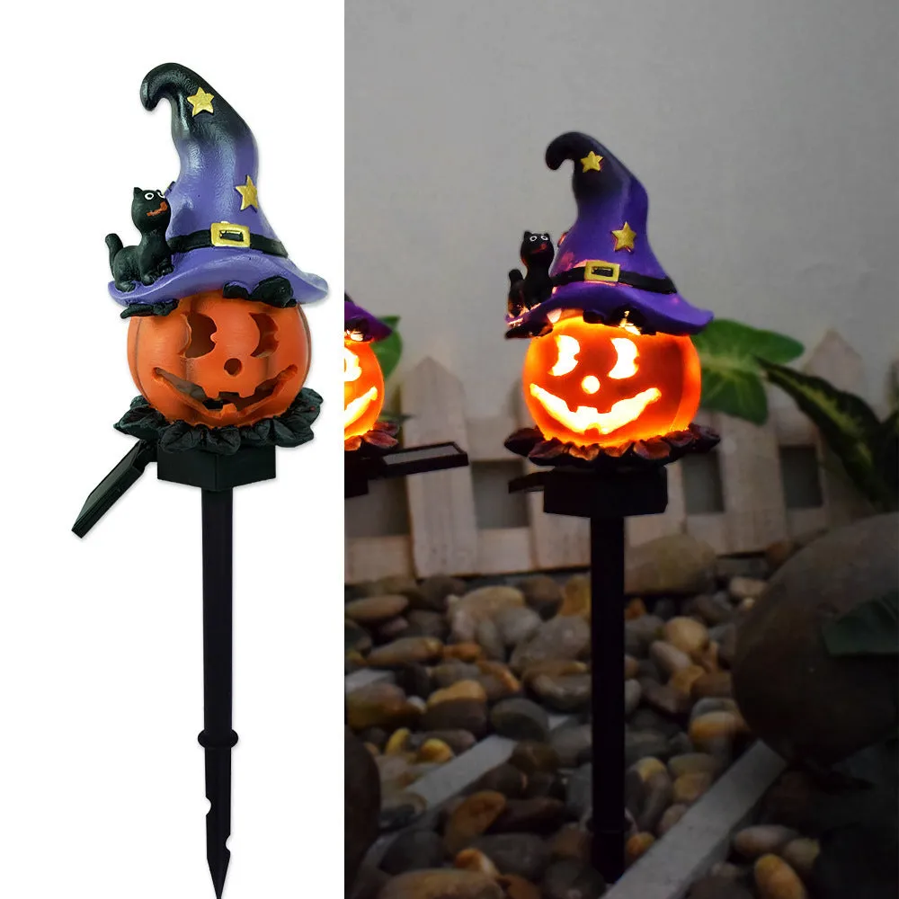 Creative Solar Outdoor Garden Halloween Pumpkin Lantern Resin Handicrafts