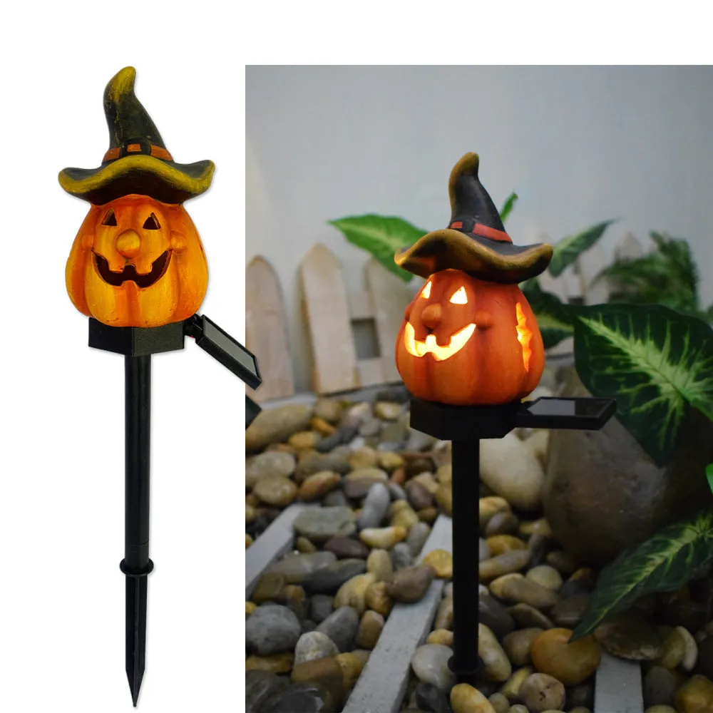 Creative Solar Outdoor Garden Halloween Pumpkin Lantern Resin Handicrafts