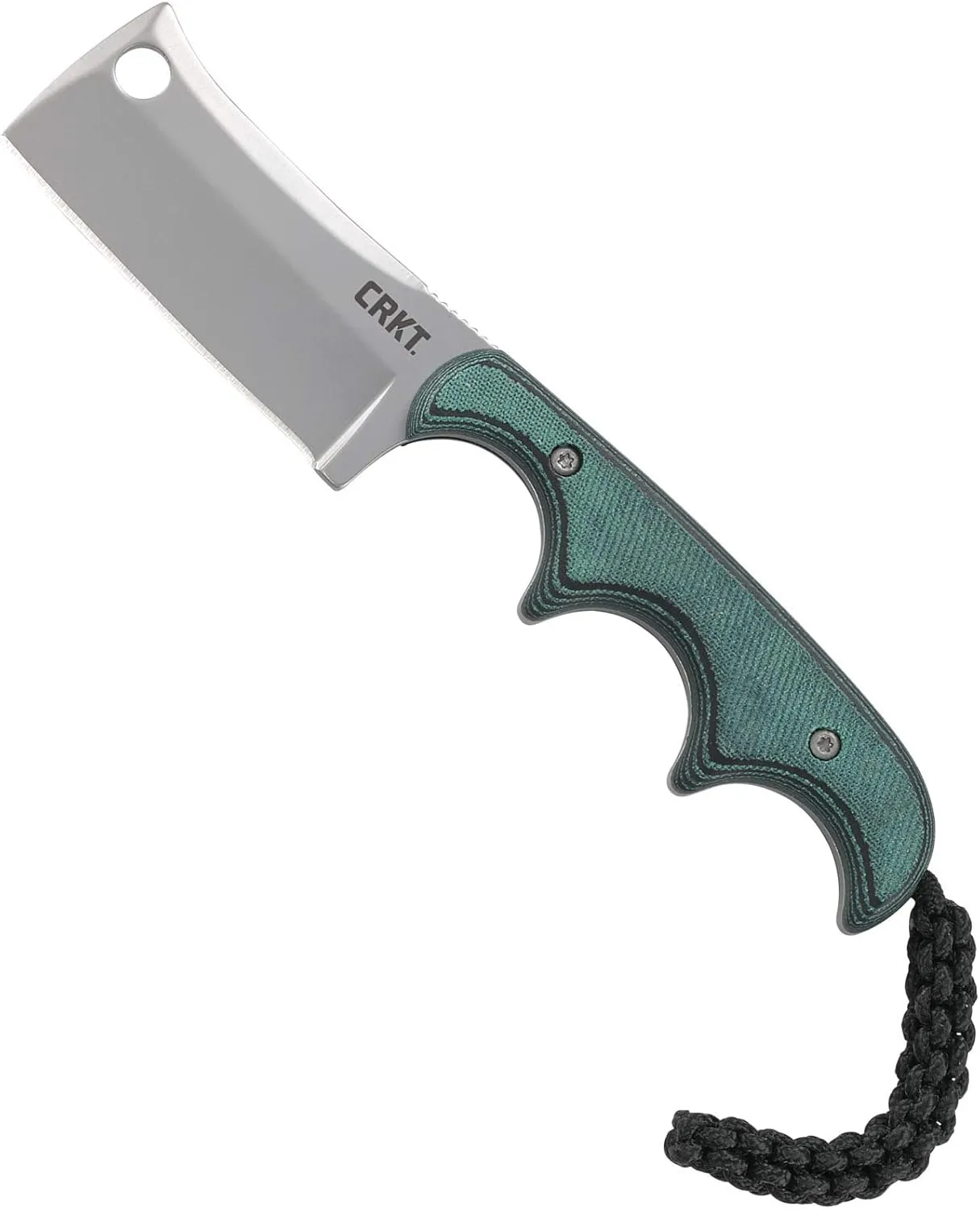 CRKT Minimalist Cleaver EDC : Compact Everyday Carry Fixed Blade , Folts Utility Knife with Bead Blast Finish, Resin Infused Fiber Handle, and Sheath 2383