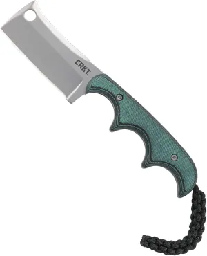 CRKT Minimalist Cleaver EDC : Compact Everyday Carry Fixed Blade , Folts Utility Knife with Bead Blast Finish, Resin Infused Fiber Handle, and Sheath 2383
