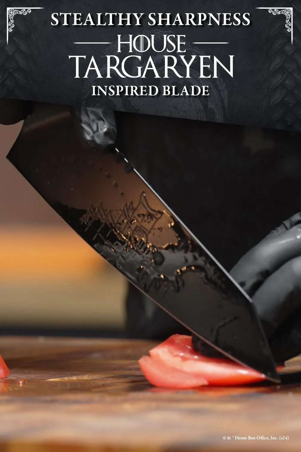 Dalstrong 8 inch Chef Knife- Game of Thrones™ Knife - House Targaryen™ Edition - German Premium Steel - Professional G10 Handle -Collection Item Toughbuilt Knife- w/Sheath