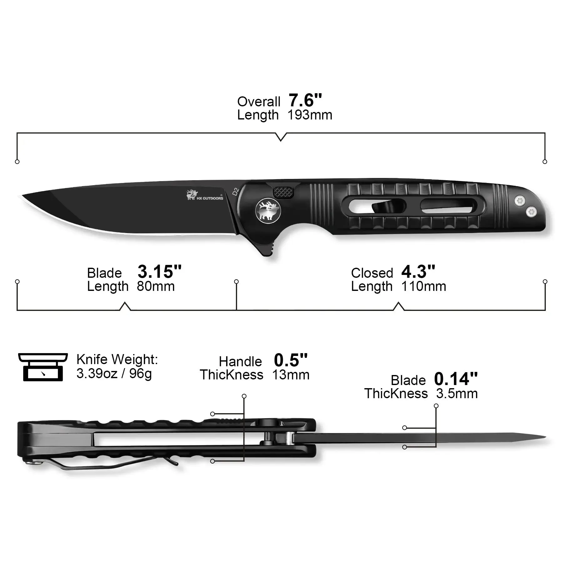 DARK MASTER | BUTTON LOCK | D2 | BLACK TITANIUM | ZD-112A
