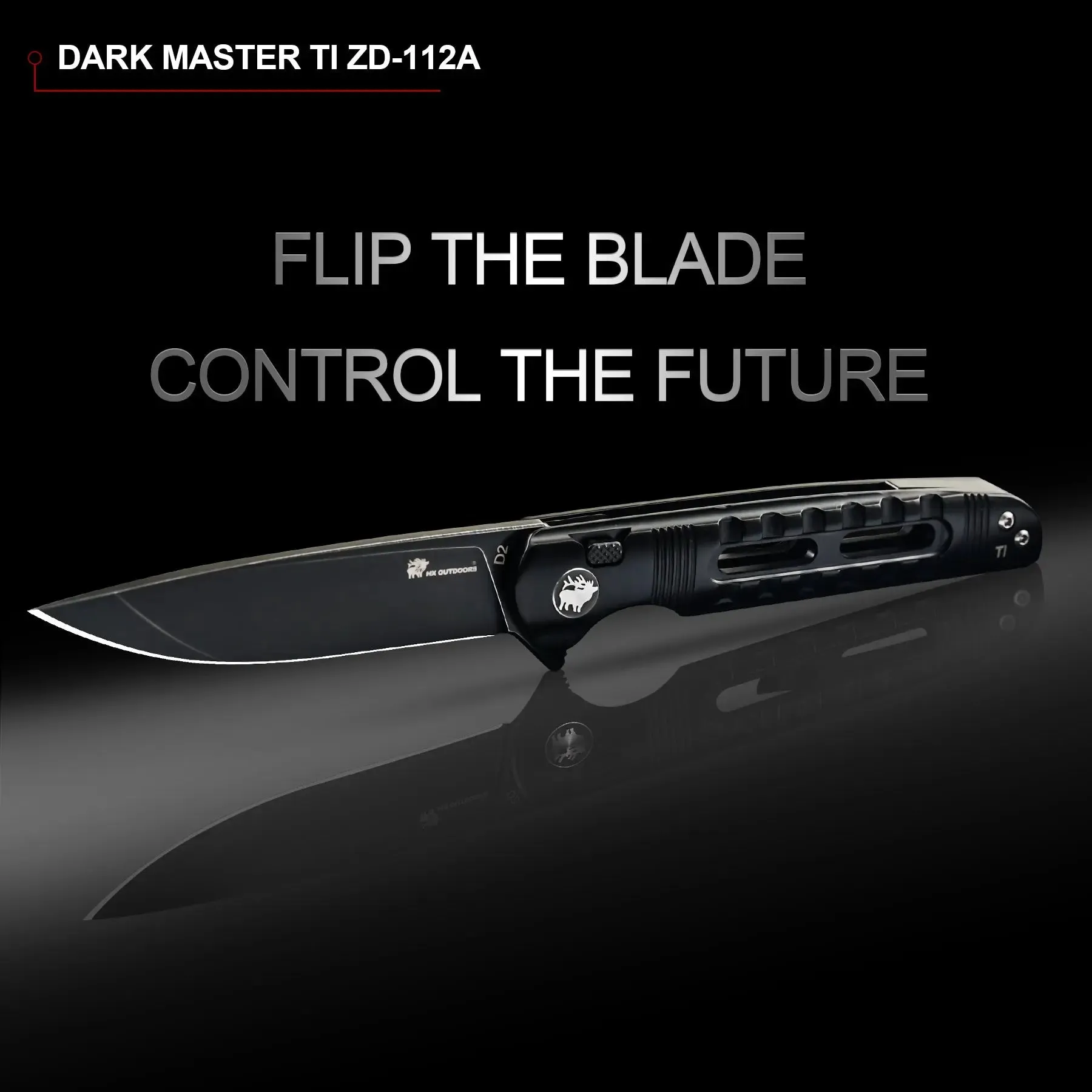 DARK MASTER | BUTTON LOCK | D2 | BLACK TITANIUM | ZD-112A