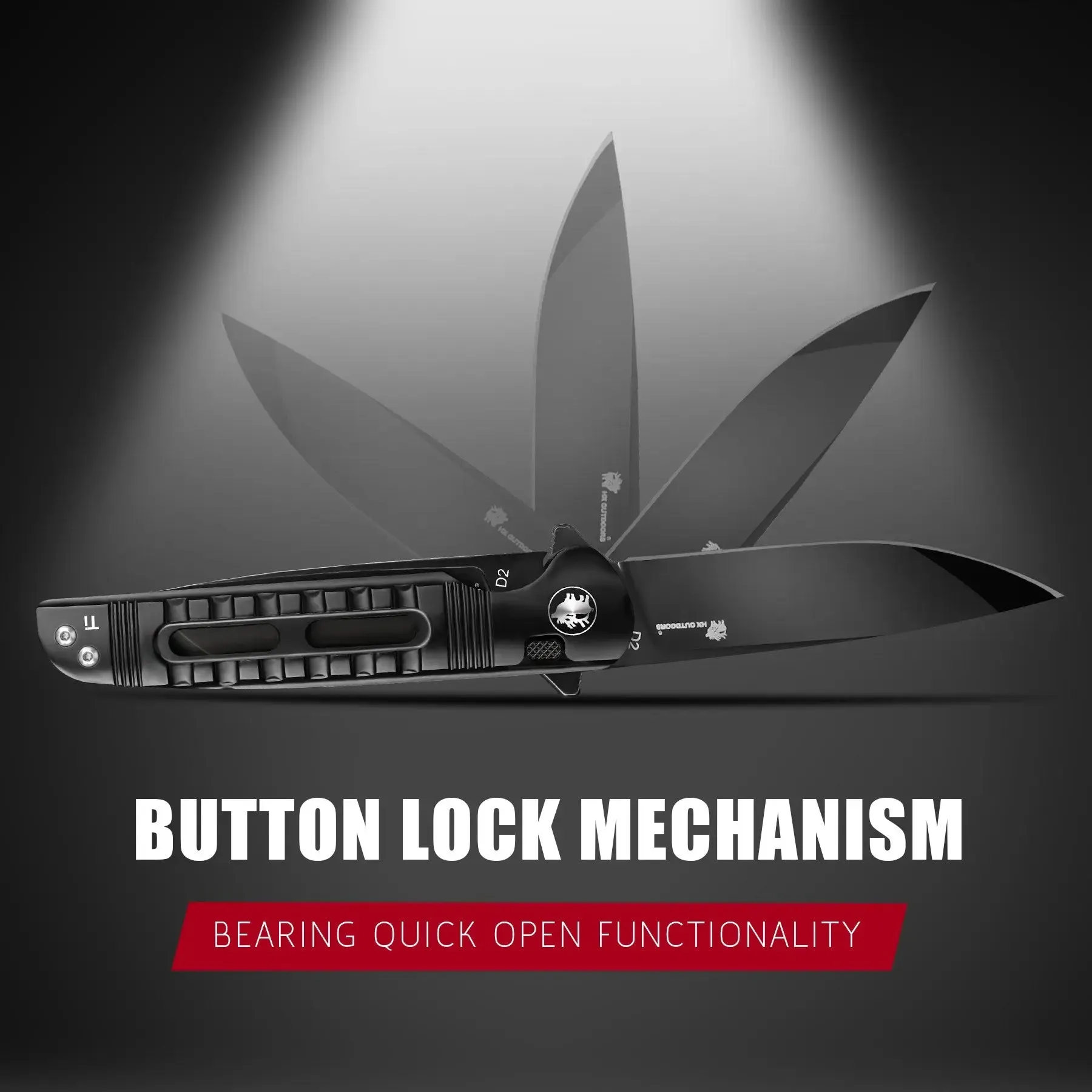 DARK MASTER | BUTTON LOCK | D2 | BLACK TITANIUM | ZD-112A