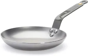De Buyer MINERAL B Carbon Steel Omelette Pan - 8” Diameter, 6.9” Cooking Surface - PFAS, PFOA & PFOS Free - Made in France