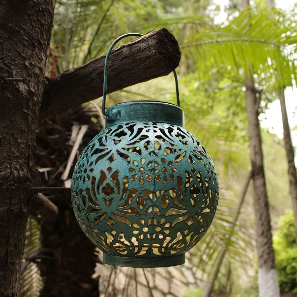 Decorative Solar Lantern | Floral Cut-Out Shadow Projector