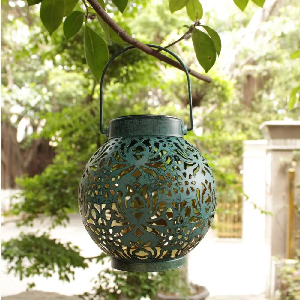 Decorative Solar Lantern | Floral Cut-Out Shadow Projector
