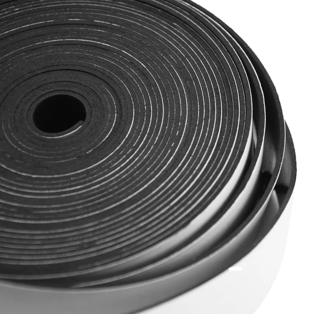 DEVNOL Neoprene Solid Rubber Strips with Adhesive Backing 1/16 (.062)" Thick X 1" Wide X 25'Long Grade 65A for Gasket, Surface Protection, Sealing