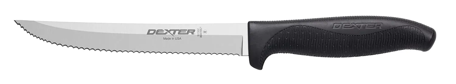 Dexter-Russell 6" Scalloped Utility Knife, Black