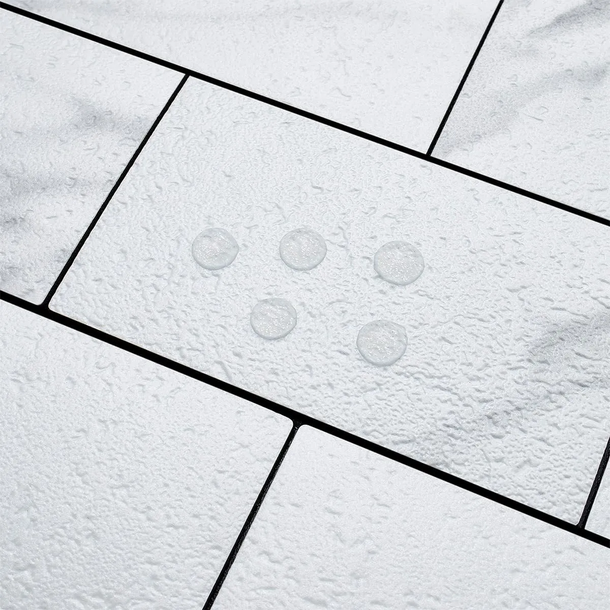 DICOFUN White Marble Peel and Stick Backsplash Wall Tiles, 12"x12" Thick PVC Subway Tile for Kitchen Backsplash, 10