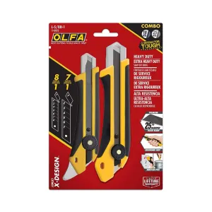 DISC-OLFA 1142022 XH-1 25MM& L-5 18MM RATCHET LOCK KNIFE 2PK