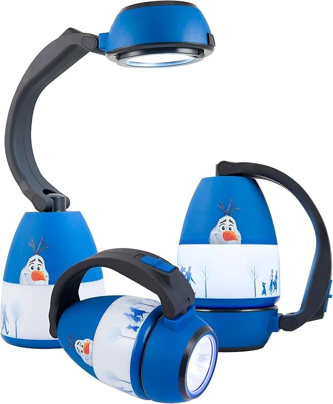 Disney Frozen Olaf 3-in-1 LED Lantern, Single-Pack, Night Light, Battery Operated, 200 Lumens, High/Low/Off, Flashlight, Desk, Table Top, Camping, Travel, Bedroom, 46627