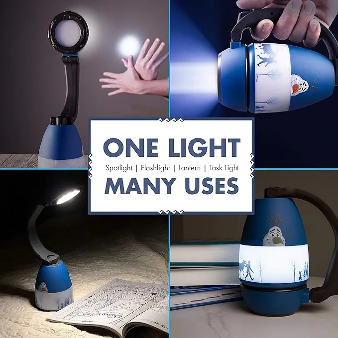Disney Frozen Olaf 3-in-1 LED Lantern, Single-Pack, Night Light, Battery Operated, 200 Lumens, High/Low/Off, Flashlight, Desk, Table Top, Camping, Travel, Bedroom, 46627