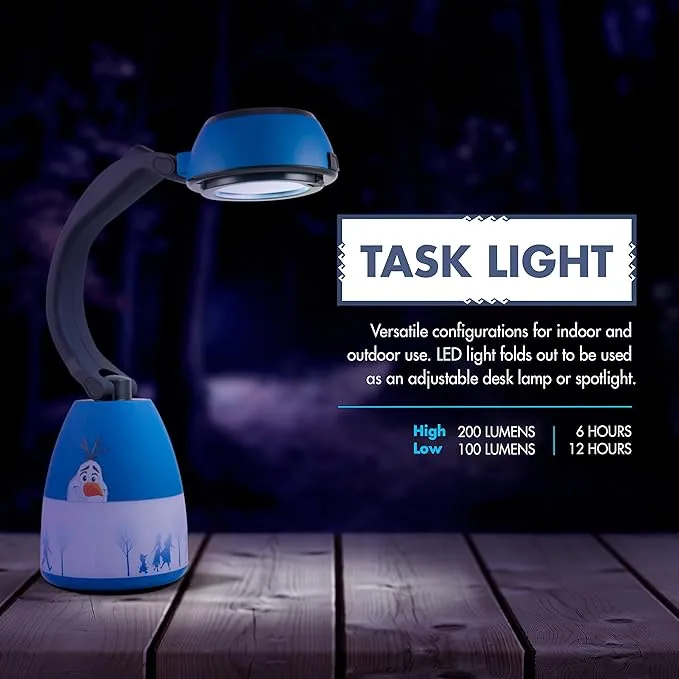 Disney Frozen Olaf 3-in-1 LED Lantern, Single-Pack, Night Light, Battery Operated, 200 Lumens, High/Low/Off, Flashlight, Desk, Table Top, Camping, Travel, Bedroom, 46627