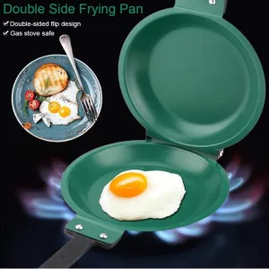 Double-Sided Nonstick Frying Pan – Foldable Iron Pan with Non-Stick Coating, 36x19x4 cm
