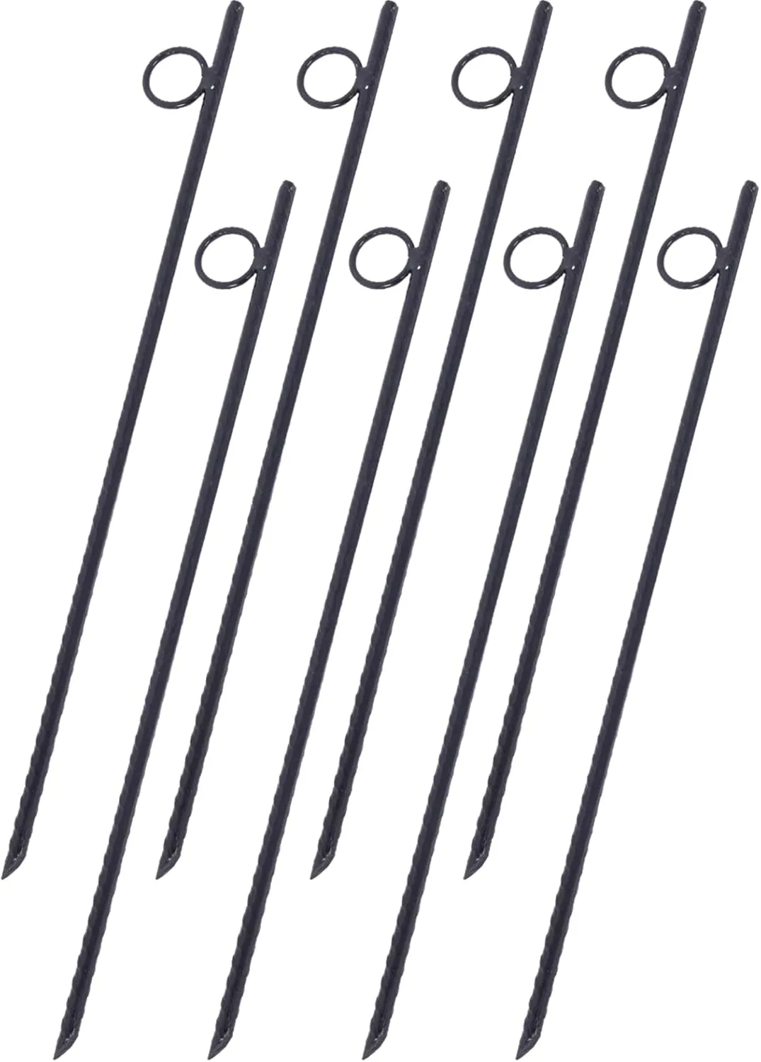 Durable Rebar Stakes for Ultimate Security, Heavy-Duty Steel Construction, Tents, Canopies, and Campsites, 8-Pack