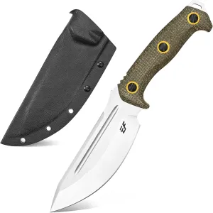 Eafengrow EF137 Fixed Blade Knife, N690 Steel Blade,Micarta Handle Full Tang EDC Fixed Knifes for Outdoor Activities Working Camping