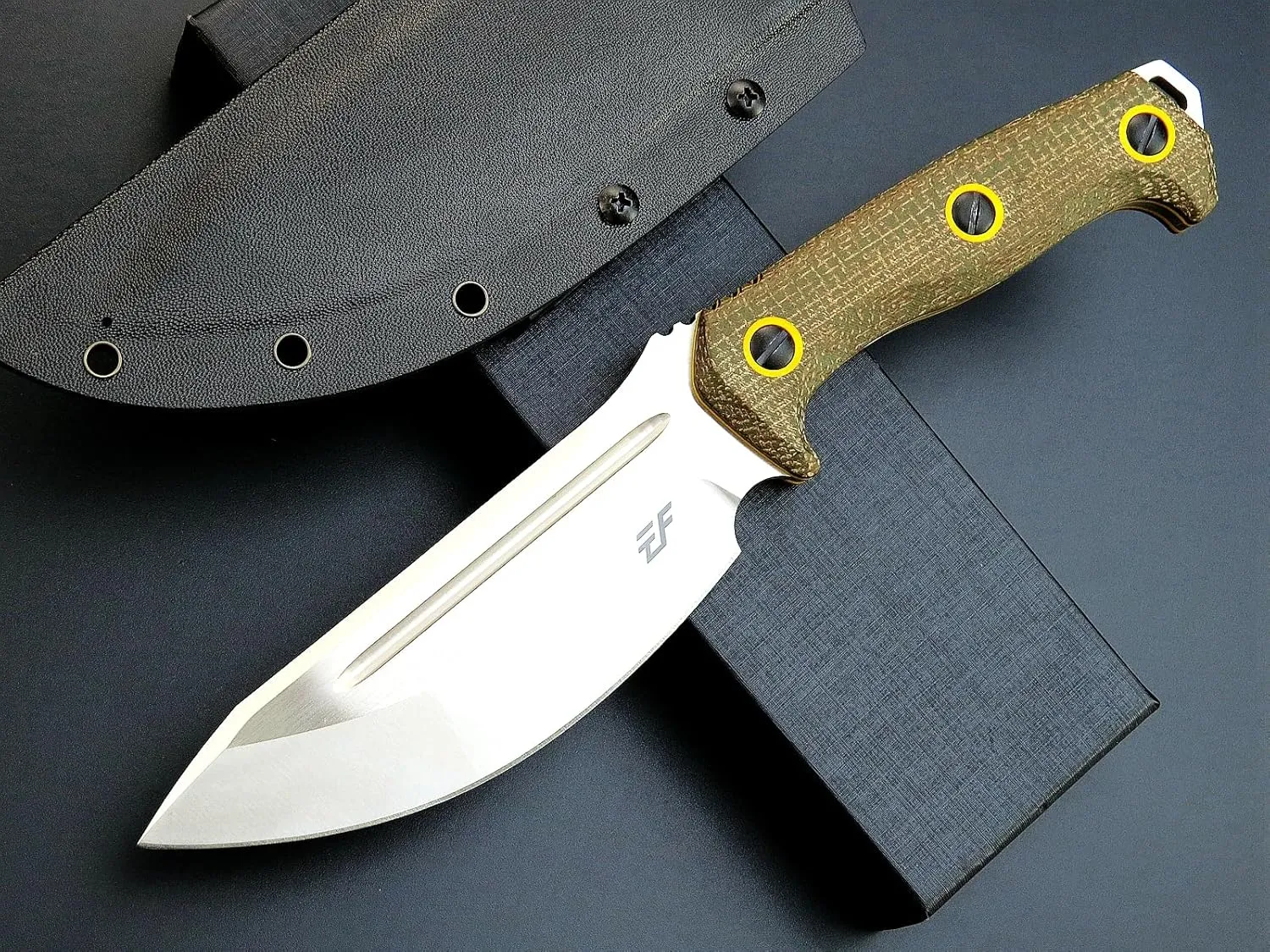 Eafengrow EF137 Fixed Blade Knife, N690 Steel Blade,Micarta Handle Full Tang EDC Fixed Knifes for Outdoor Activities Working Camping