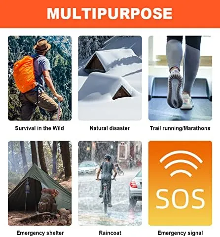 Emergency Blankets for Survival Gear (Pack of 4), Camping Blanket, Emergency Blanket, Thermal Blanket, Mylar Space Blanket, Survival Blanket, First Aid Supplies, Outdoors