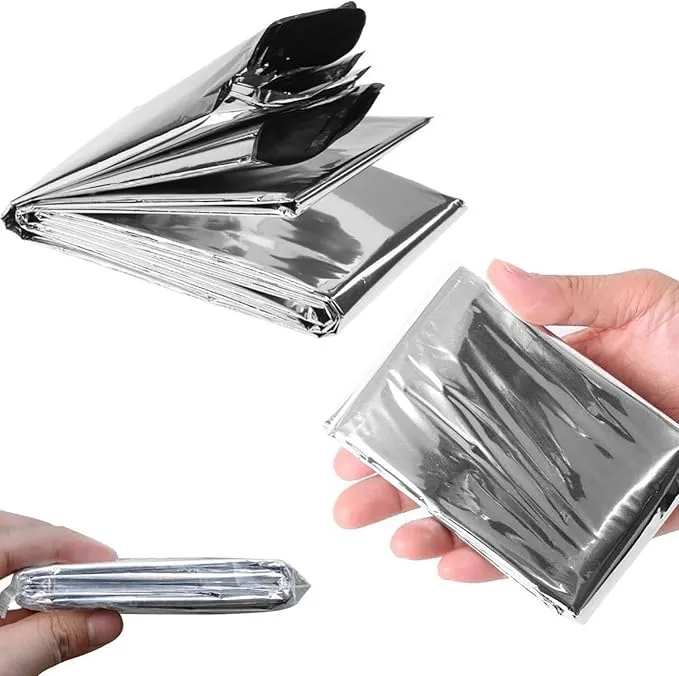 Emergency Foil Blanket, Survival Thermal Mylar Blankets Individually Packaged Perfect for Outdoors, Hiking, Survival, Marathons or First Aid