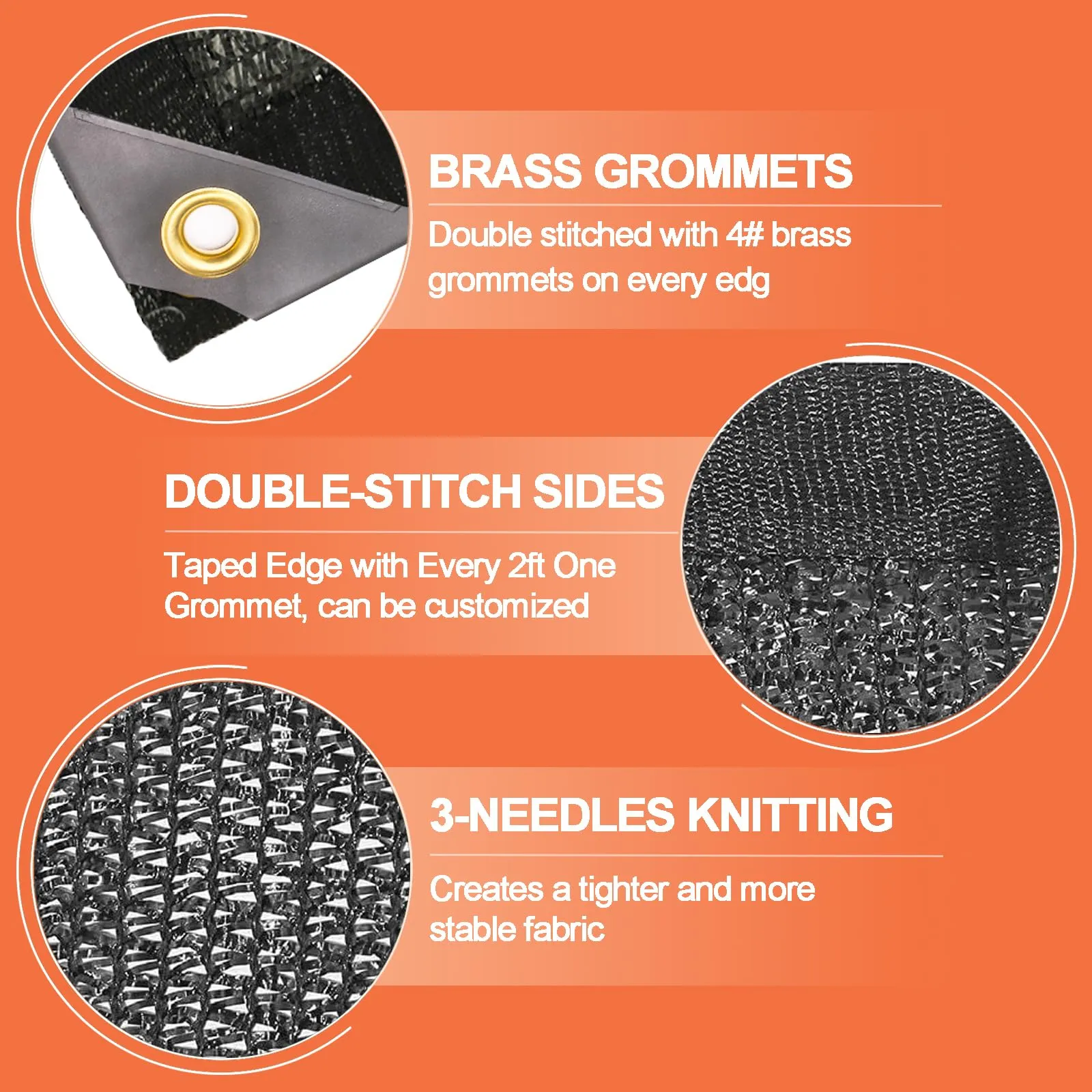 e.share 40%-50% Shade Cloth for Garden, 10 Ft X 14 Ft Sun Shades Outdoor Patio with Grommets for Plant Covers,Porch Screen,Pergola Shade Cover,Greenhouse,Black