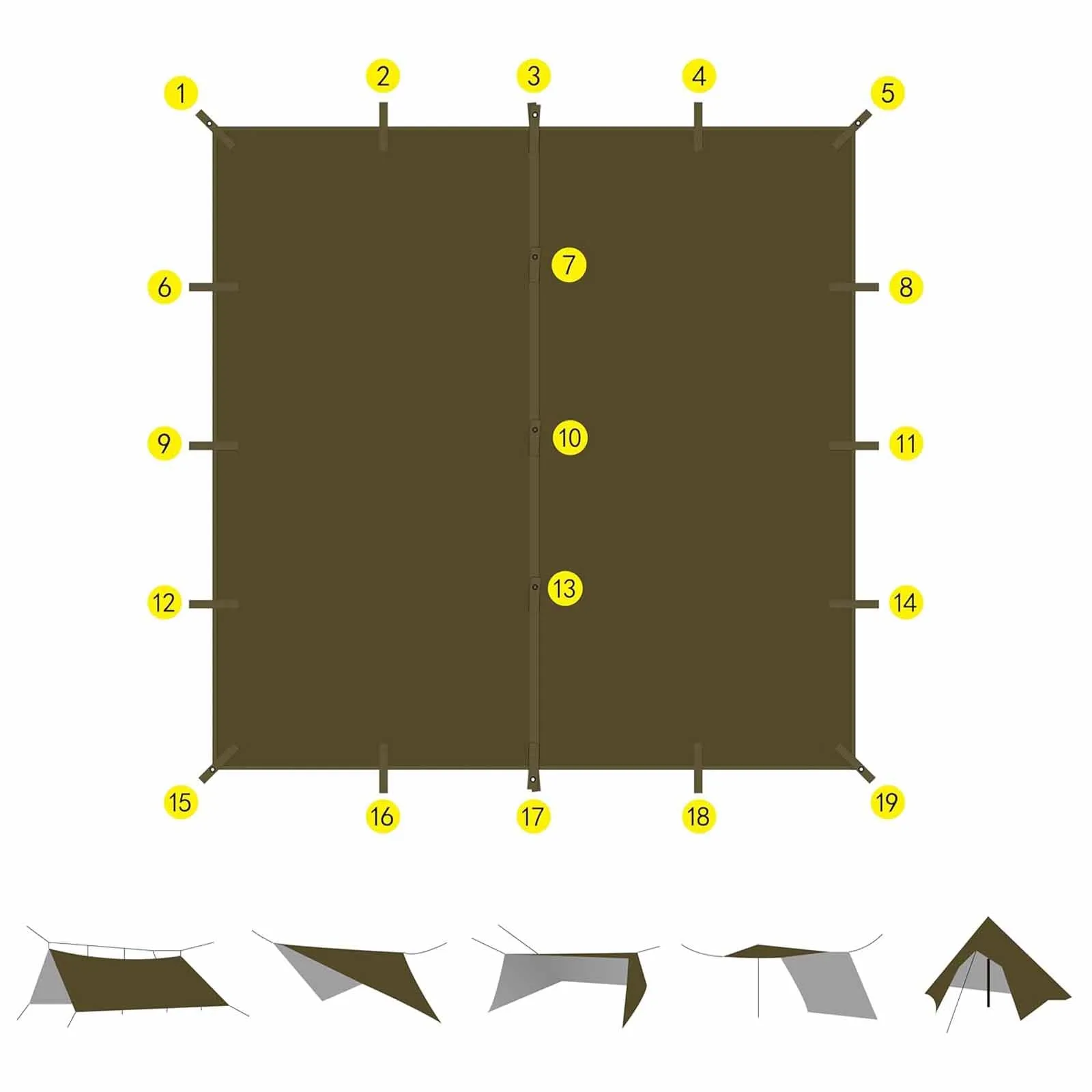EVER ADVANCED Folding Tent Waterproof Portable Tarp