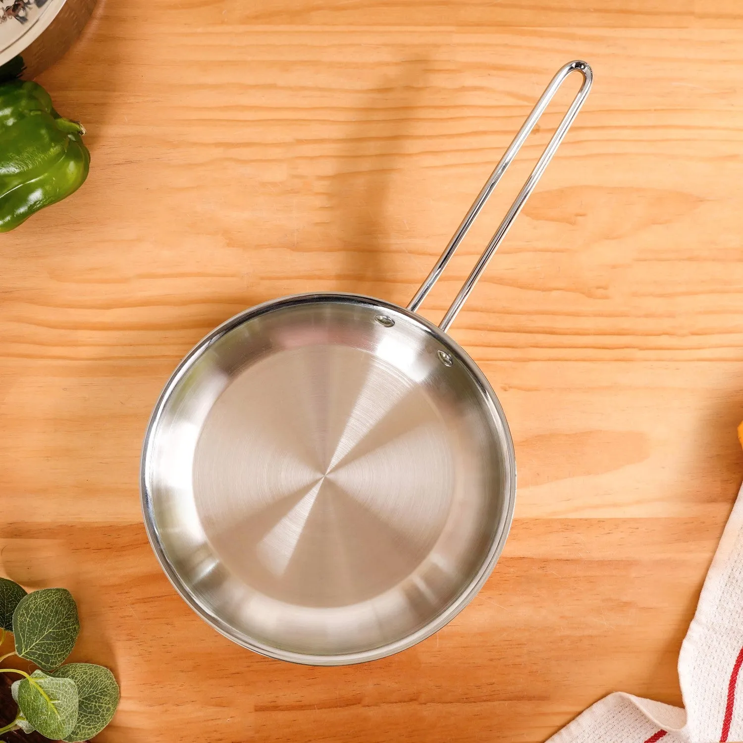 Extra Thick Tri Ply Stainless Steel Fry Pan 1500ml