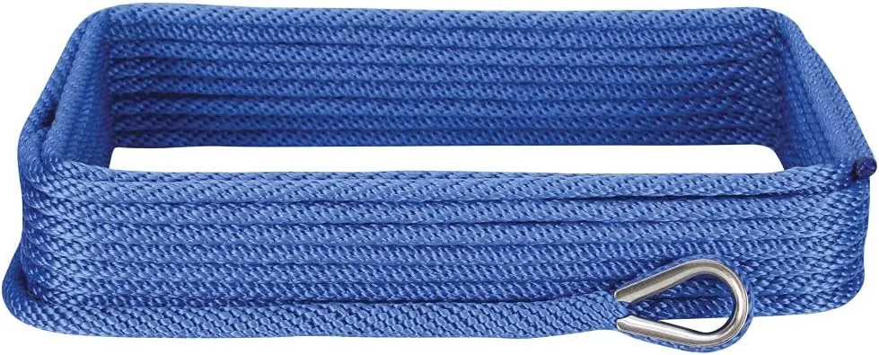 Extreme Max 3006.3482 BoatTector Solid Braid MFP Anchor Line with Thimble - 1/2" x 150', Royal Blue