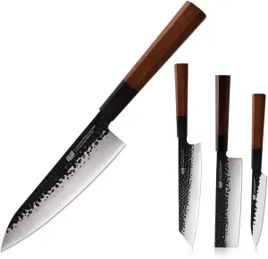 FINDKING 5 inch Utility knife 7 inch Nakiri Knife 8 Inch Chef Knife 9 inch Kiritsuke Knife Dynasty series-3 layer 9CR18MOV Clad Steel w/octagon Handle Gyuto Knife