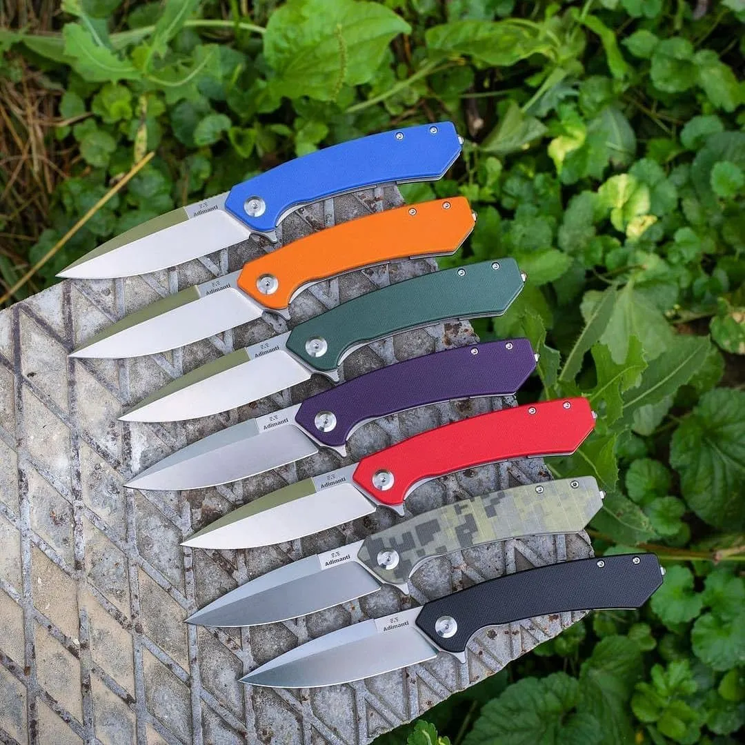 Firebird GANZO Adimanti Skimen Pocket Folding Knife G10 Handle with Clip and Glass Breaker D2 Steel Blade Hunting Fishing Camping Outdoor EDC Knife (Black)