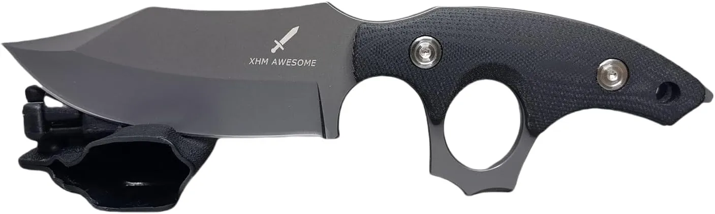 Fixed Blade Knife Heavy Duty, Full Tang Titanium Plated Blade, G10 Handle, Kydex Sheath, for Hunting, Outdoor Survival, Camping, EDC
