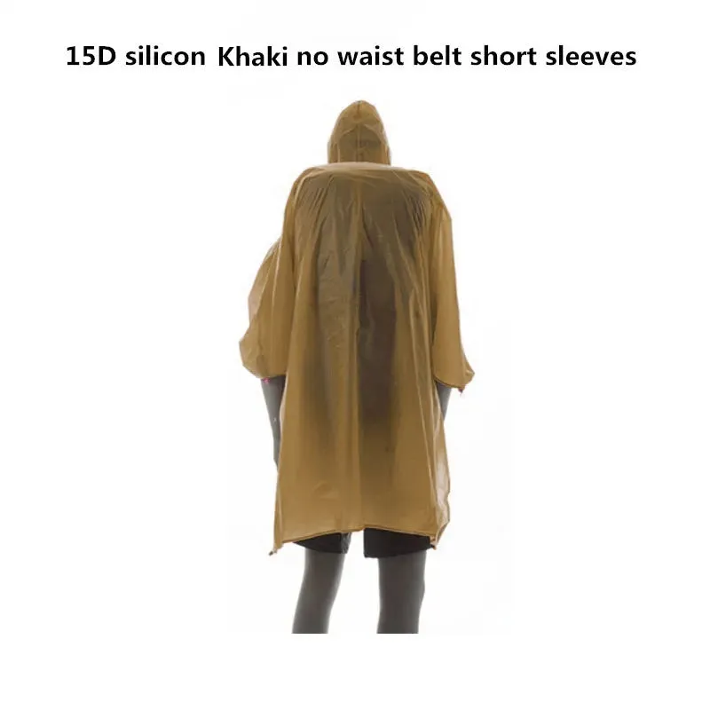 FLAME'S CREED Ultralight 15D Nylon Rain Jacket - Versatile Outdoor Raincoat and Mini Tarp for Hiking, Cycling, and Camping