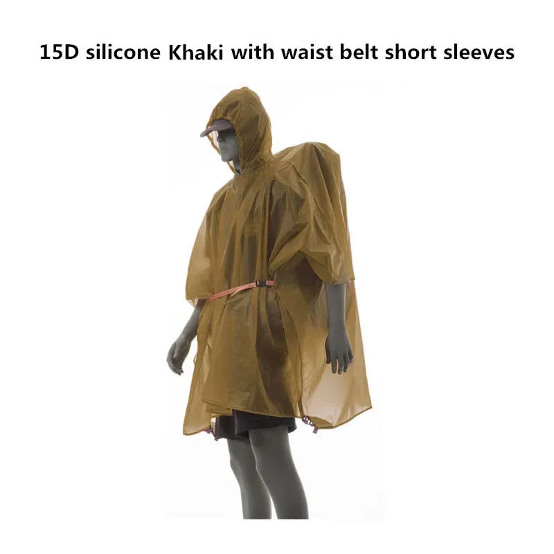 FLAME'S CREED Ultralight 15D Nylon Rain Jacket - Versatile Outdoor Raincoat and Mini Tarp for Hiking, Cycling, and Camping