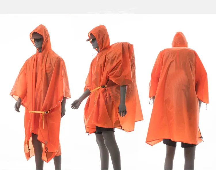 FLAME'S CREED Ultralight 15D Nylon Rain Jacket - Versatile Outdoor Raincoat and Mini Tarp for Hiking, Cycling, and Camping