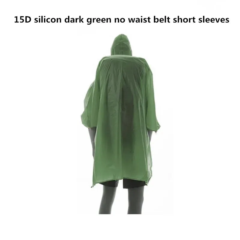 FLAME'S CREED Ultralight 15D Nylon Rain Jacket - Versatile Outdoor Raincoat and Mini Tarp for Hiking, Cycling, and Camping