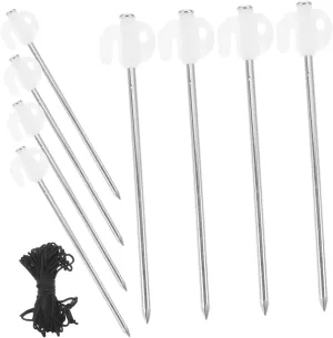 Fluorescent Floor Nails Tent Stakes Heavy Duty for Sand Camping Tarp Anchoring Galvanized Steel