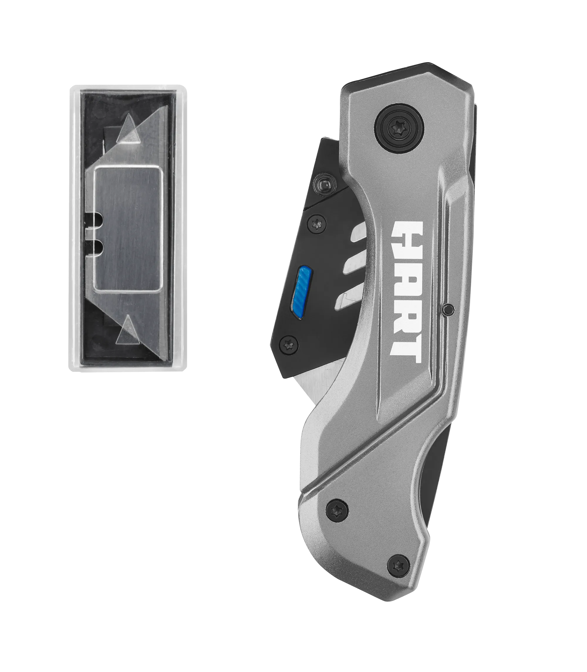 Folding Lock-Back Utility Knife w/ 10 Blades