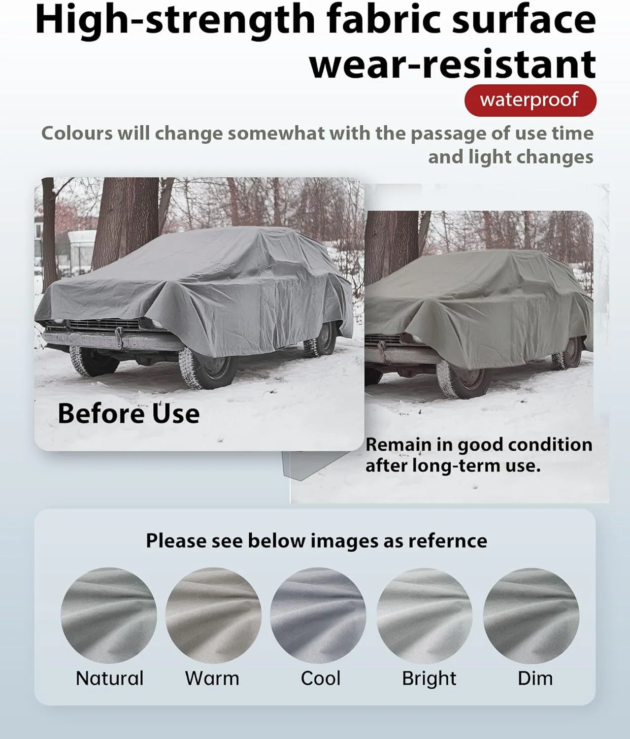 FoundGo Canvas Tarp 12x12ft Heavy Duty Waterproof Tarps with Grommets, UV Resistant, 22 Mil Tarpaulin,14 oz Durable Cloth Covers for Car, Roof, Boat, Camp, Canopy, Woodpile with Ropes-Grey