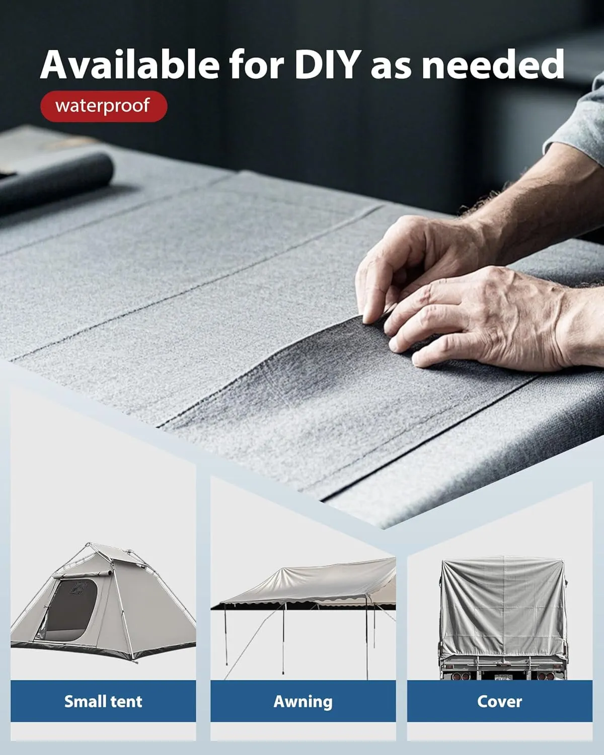 FoundGo Canvas Tarp 12x12ft Heavy Duty Waterproof Tarps with Grommets, UV Resistant, 22 Mil Tarpaulin,14 oz Durable Cloth Covers for Car, Roof, Boat, Camp, Canopy, Woodpile with Ropes-Grey