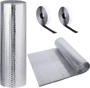 Frienda Double RV Door Window Shade Cover Blackout Reflective Insulation Roll 120 x 24 Inches Aluminum Foil Insulation Kit for Rv Garage Roof Door Window Skylight Shade(Silver)