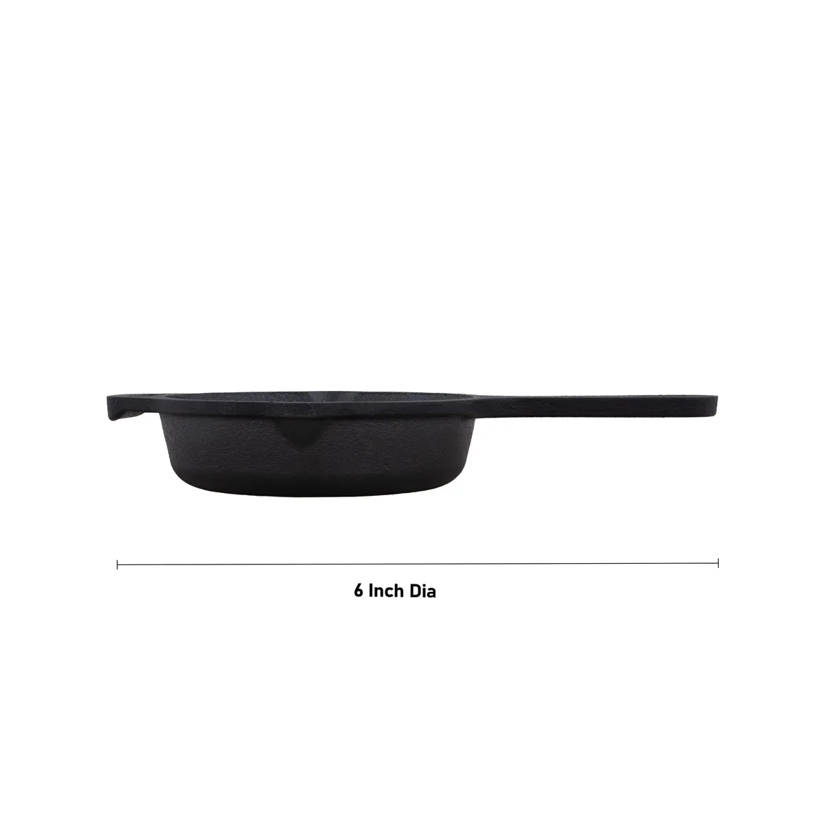Frying Pan - 6 Inches | Casting Iron Cooking Pan/ Cast Iron Cookware for Home/ 1.225 Kgs Approx